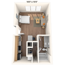 Studio 0x1 489 SF 2135 floor plan